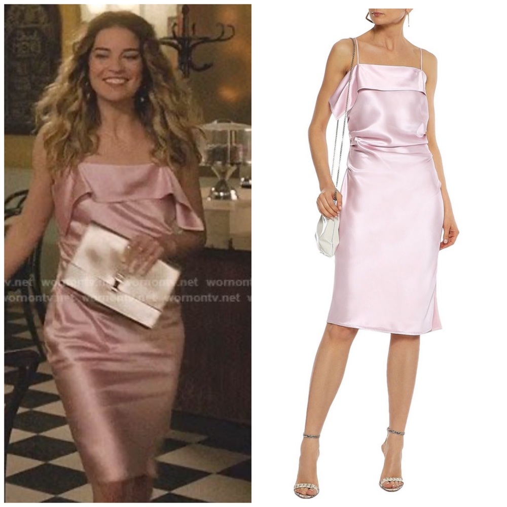 Helmut Lang ruched satin dress